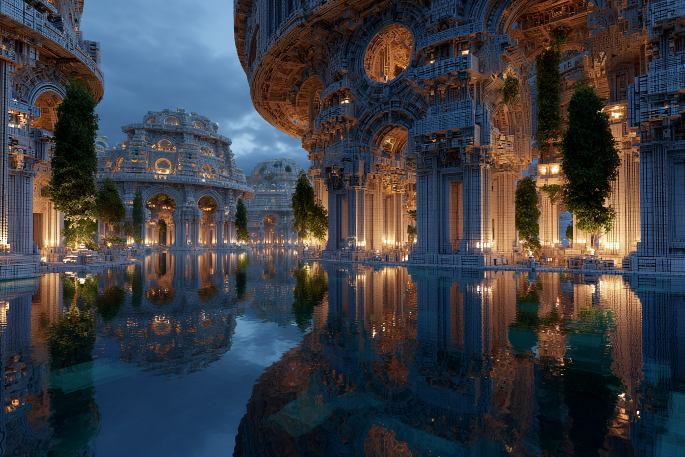 quietlight 3D fractal world and architecture hyperrealistic o 98753e59-f42c-4213-87c4-607753337ad7 0