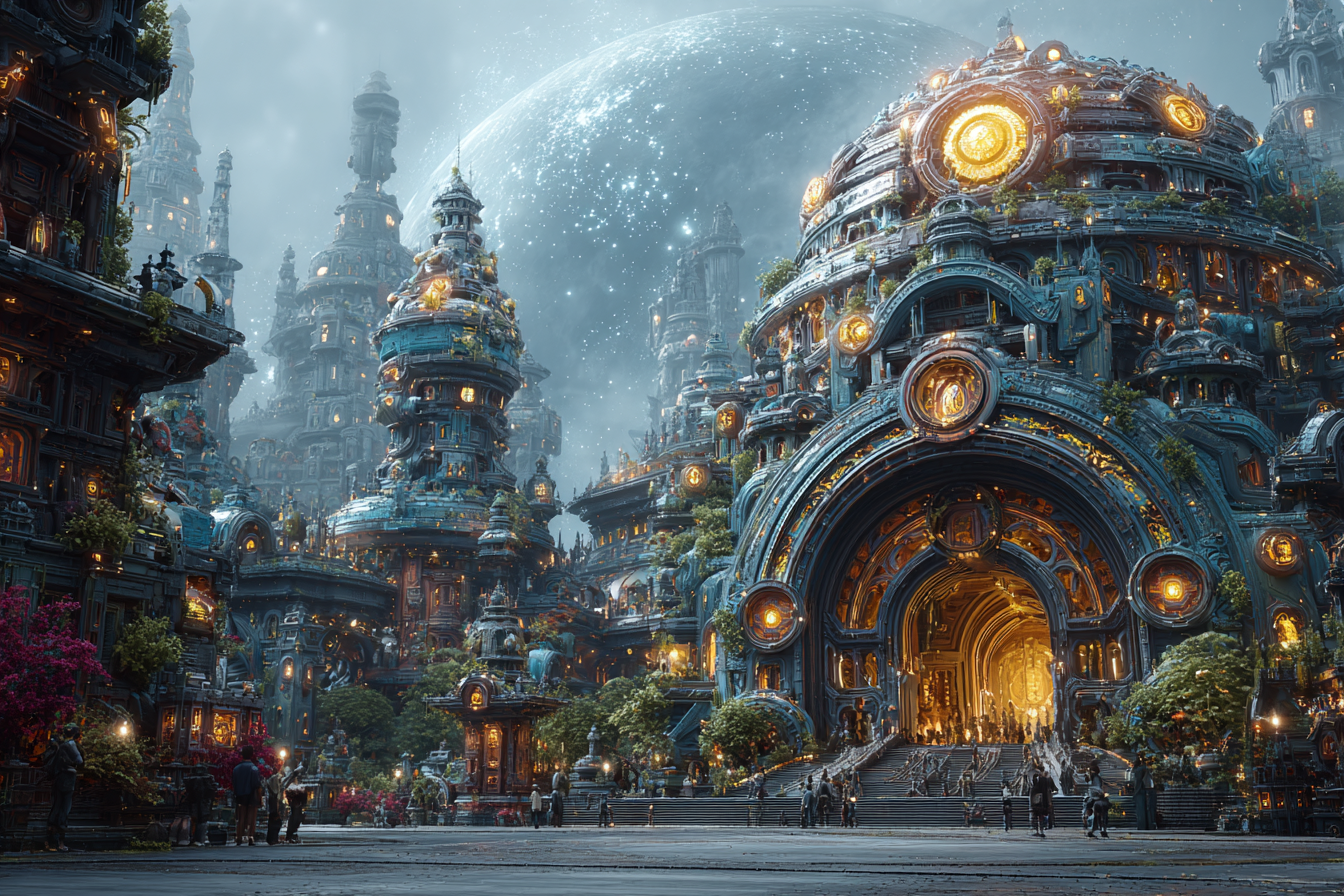 quietlight 3D fractal world and architecture hyperrealistic o adb82a0a-7e81-483a-aaa5-0903e48c58ac 3