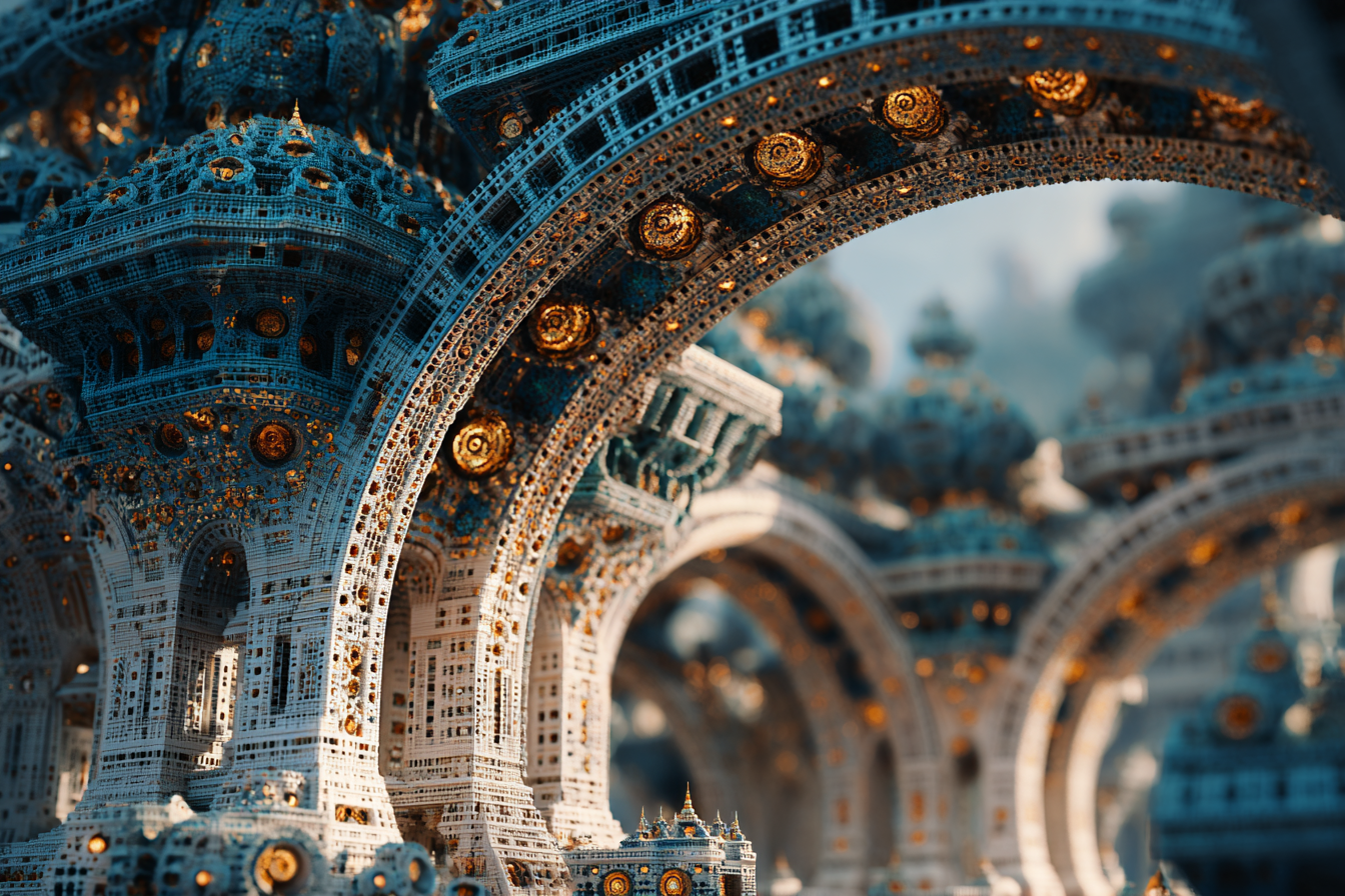 quietlight 3D fractal world architecture entwined with intric b1e01563-f8bc-4543-a688-99b5f6de10a2 1