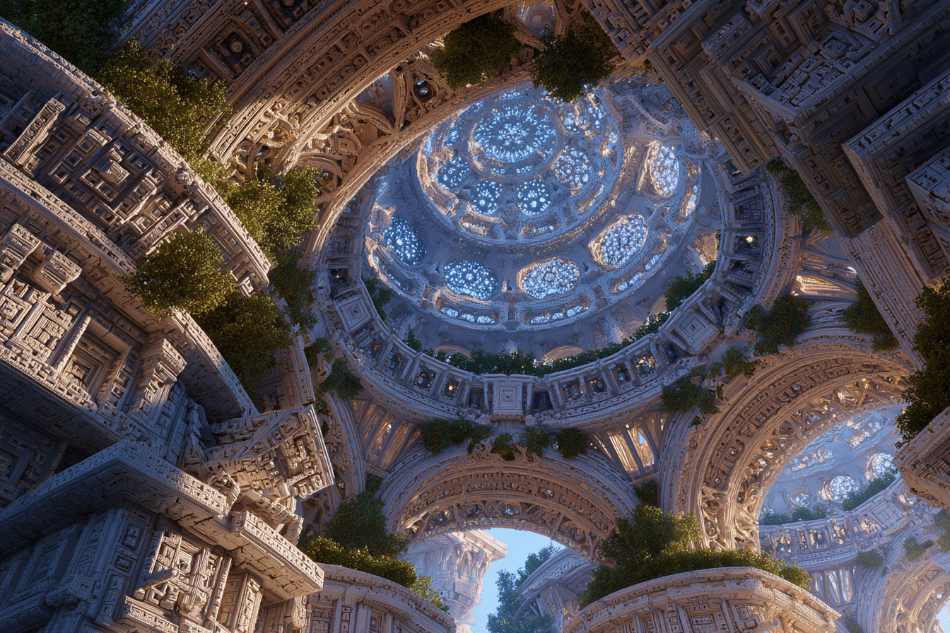 quietlight 3D fractal world architecture entwined with intric b1e01563-f8bc-4543-a688-99b5f6de10a2 2