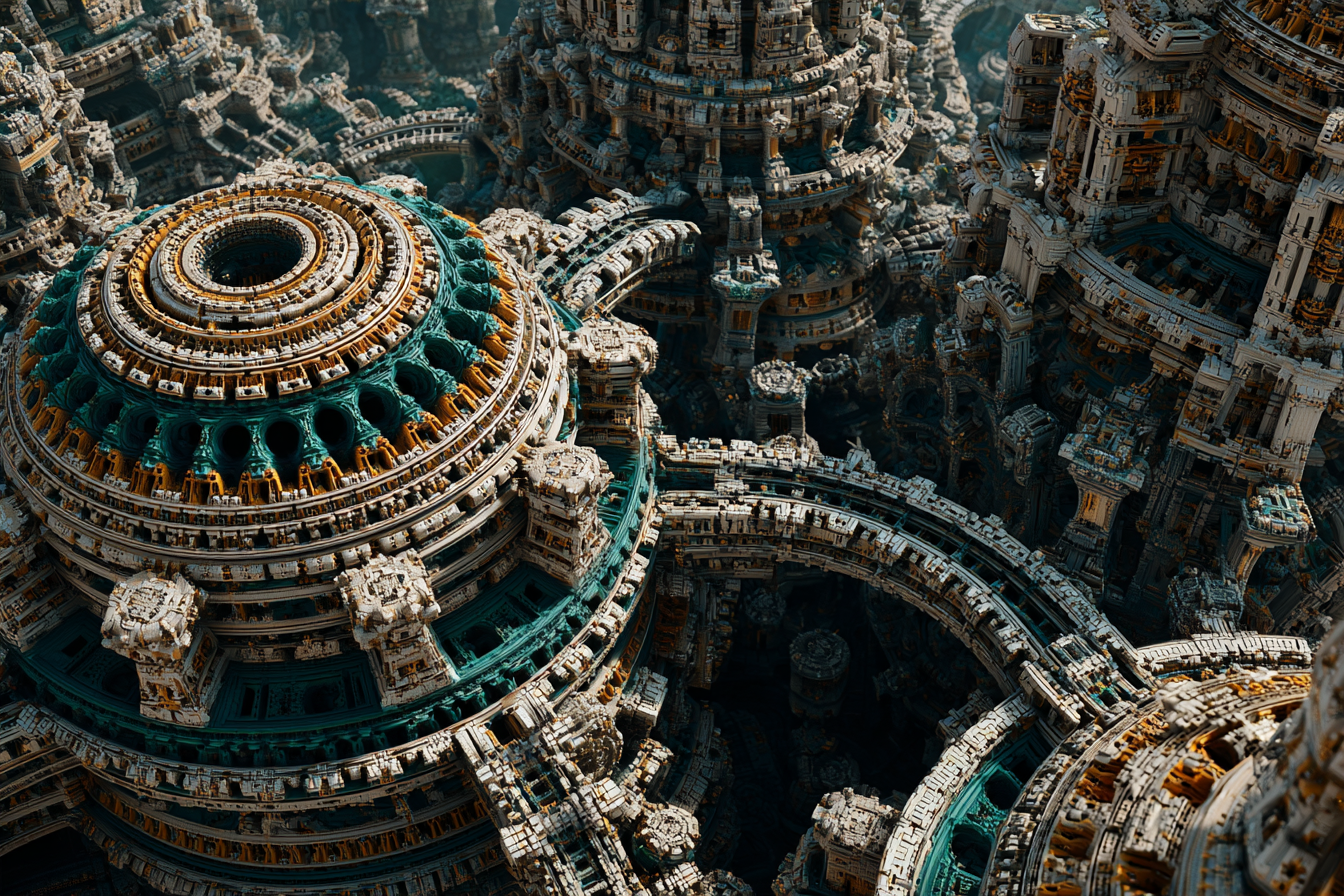 quietlight 3D fractal world architecture entwined with intric b1e01563-f8bc-4543-a688-99b5f6de10a2 3
