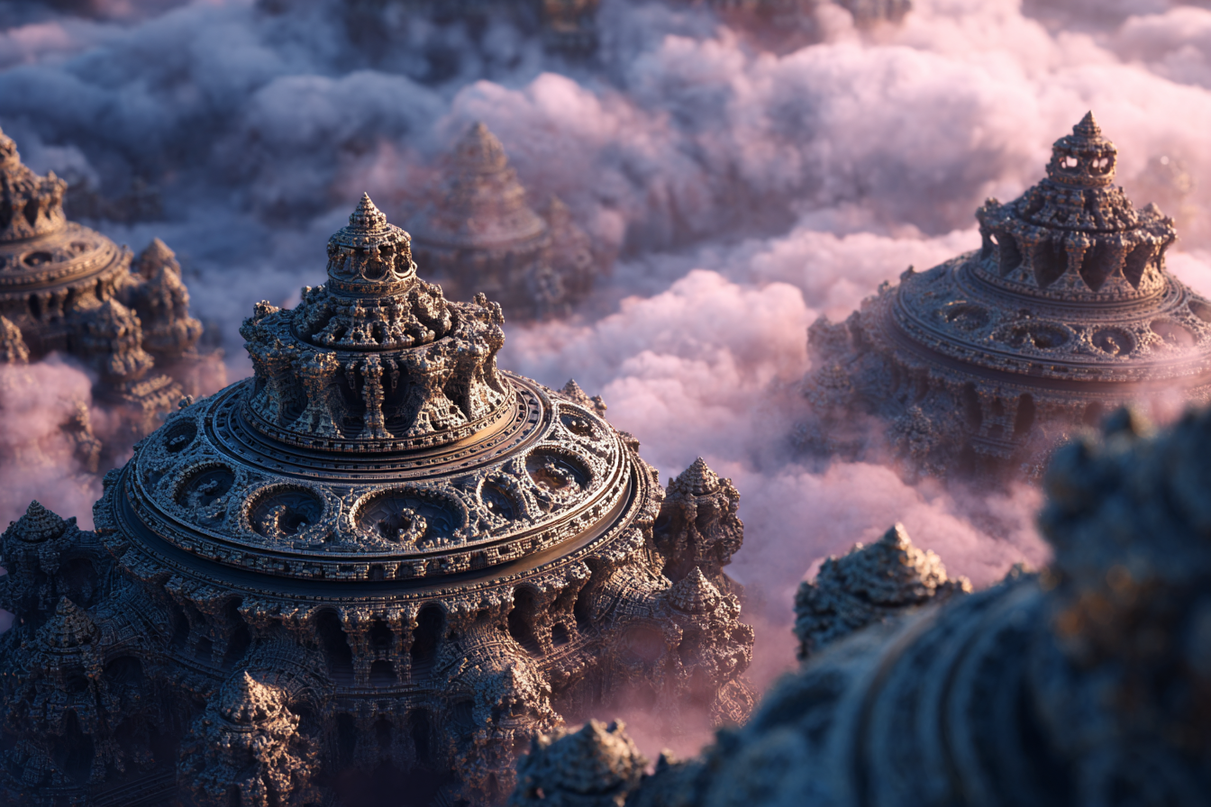quietlight 3D fractal world architecture entwined with intric ddd3cfdc-ef0c-467f-94fb-b7e3df00a14d 3