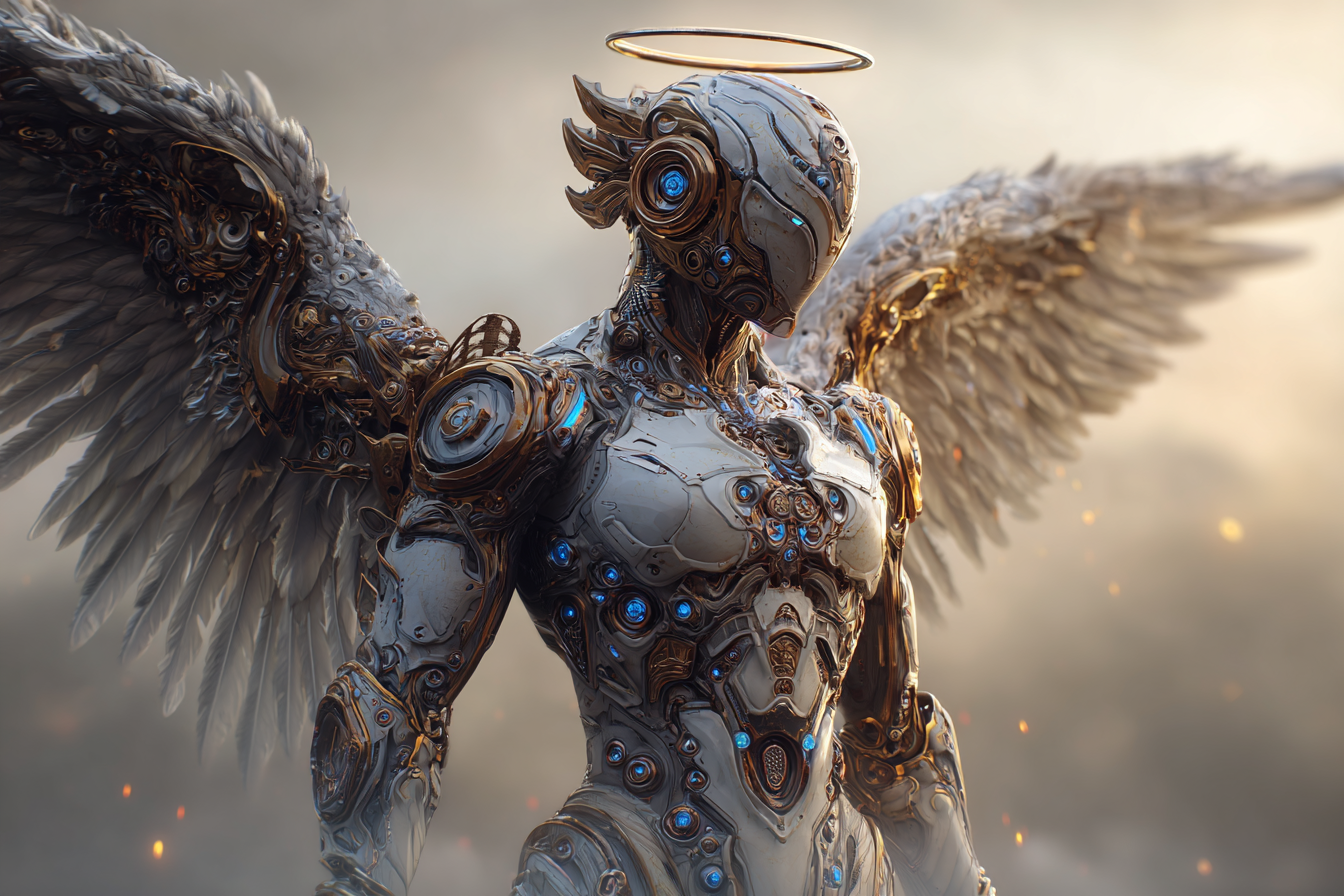 quietlight Cybernetic Mechanical Angel Robot --ar 32 --raw -- 3041083f-0ab2-4232-985d-9a45dcb8adbe 3