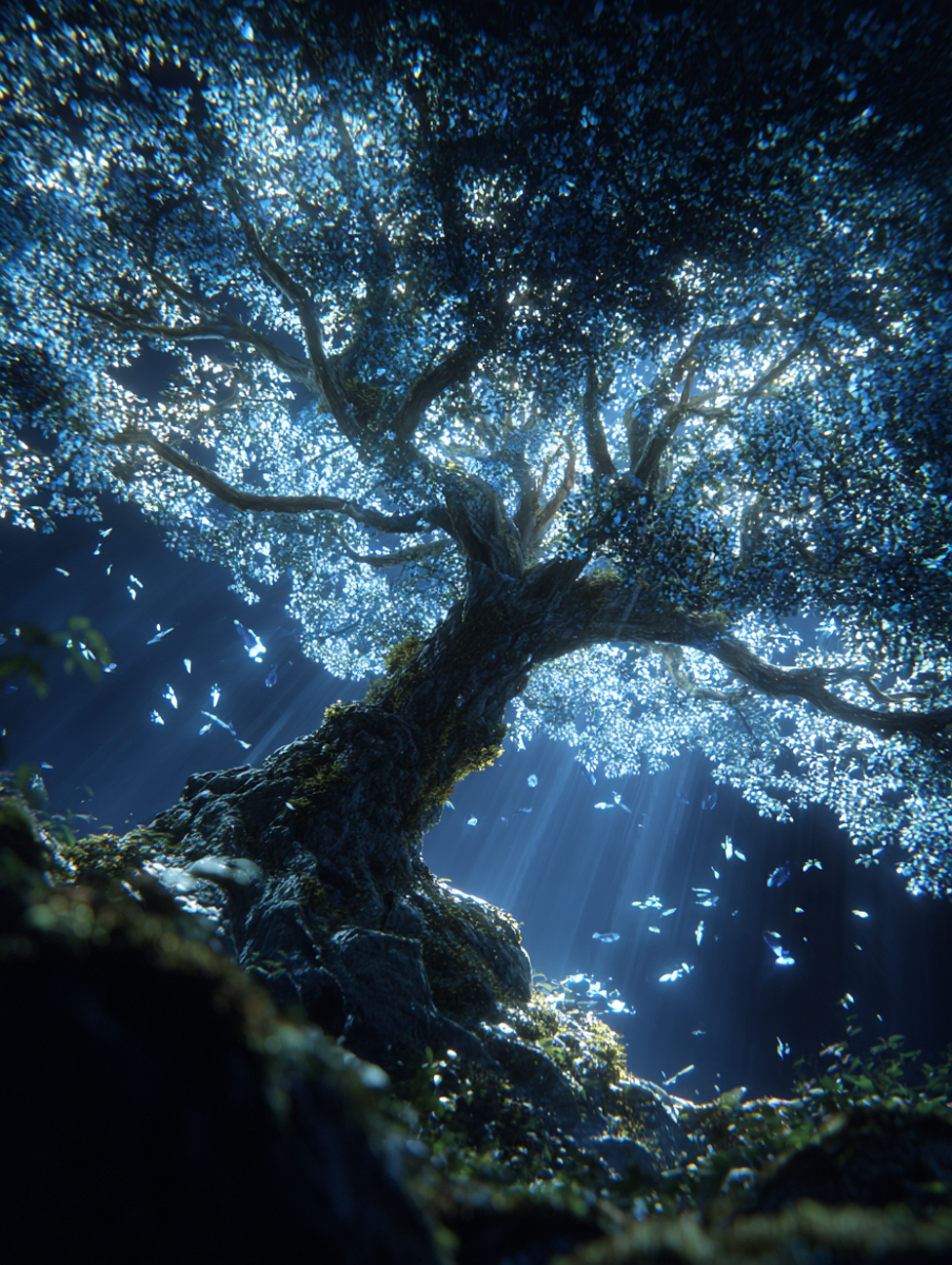 quietlight Radiant Tree of life blooming rainforest nighttime 47774d04-8418-447e-b3ea-c73c1b2231da 2