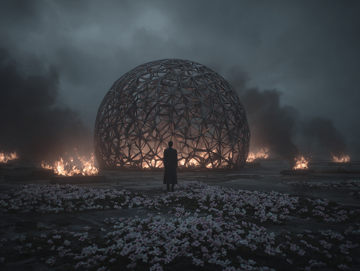 the ground burnt for flower of life