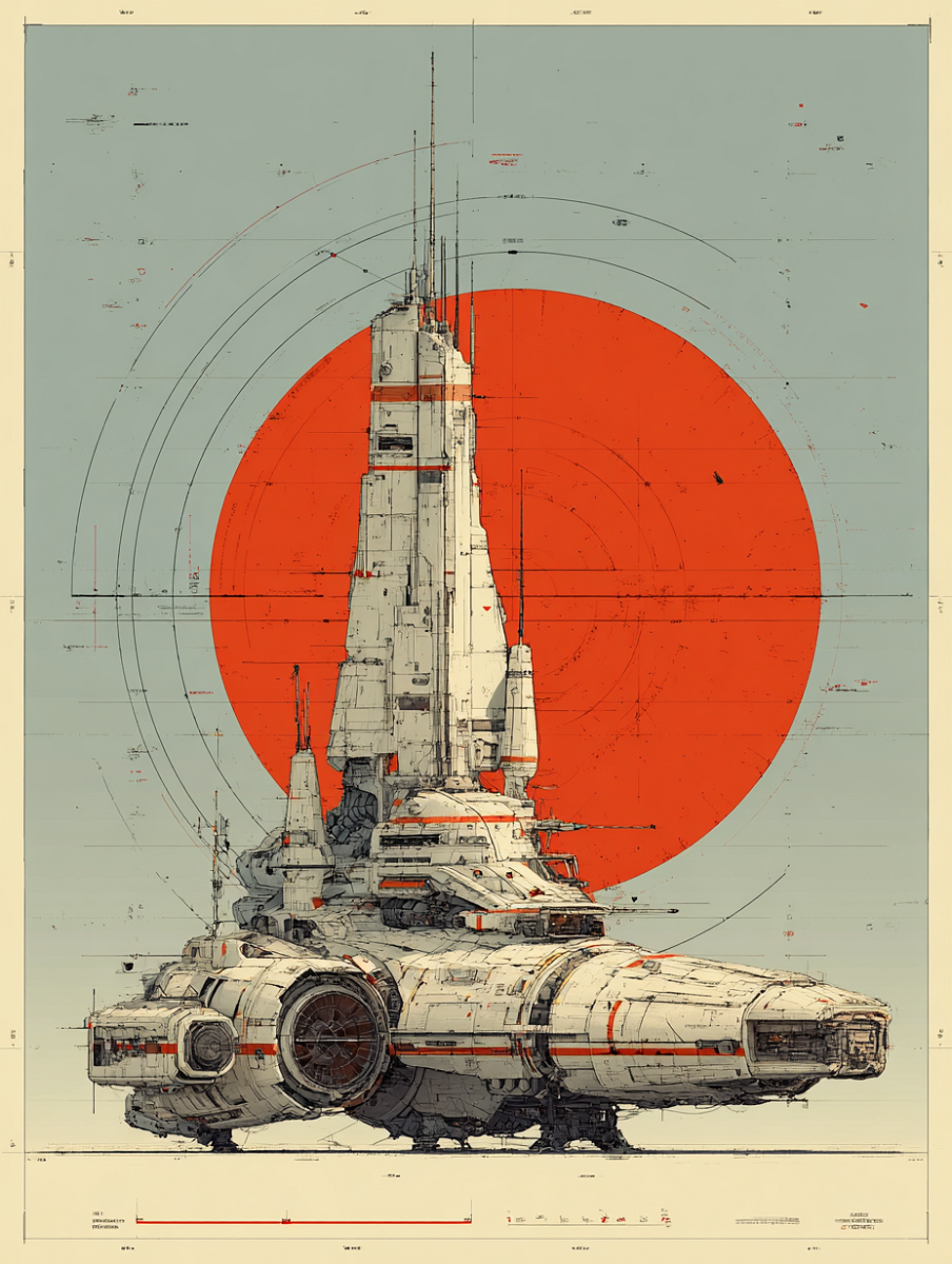u1127339427 cool sci-fi art poster with large spaceship and s 2cf2580f-b970-46bf-be93-f557ead98f77 3