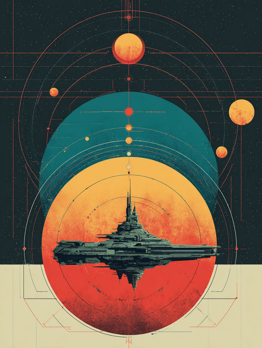 u1127339427 cool sci-fi art poster with large spaceship and s f95034f2-5b55-4046-ae9f-3ea99597d236 0