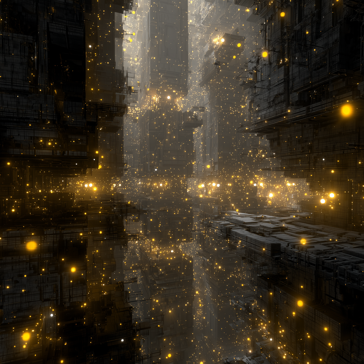 u1127339427 endless space filled with golden-white volumetric a 743b5b47-d0db-417a-8672-9dbec87c12e1