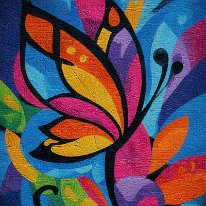 Abstract butterfly 1  Abstract painting with stylized butterfly and a flower, vibrant colors --ar 2:3 --v 7 Job ID: 32176b52-c887-405a-9350-d6821524126a