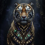 infinitemike87 Mystical Tiger armored guardian of hidden mysteries, hyperrealist 97f08633-8392-4296-b1b2-8426de147327