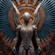 quietlight Galactic Guardian God with cybernetic wings sci-fi 567cb15b-fa20-4f36-9166-2fb0246233a4 0