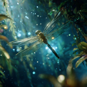 quietlight Sacred cyber dragonfly blooming rainforest by the  2d870310-61e8-446c-a904-d560c5f4fcc7 0