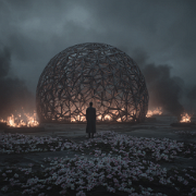 the ground burnt for flower of life