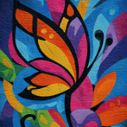 u1127339427 Abstract painting with stylized butterfly and a f 32176b52-c887-405a-9350-d6821524126a 3