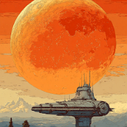 u1127339427 cool sci-fi art poster with large spaceship and s 2cf2580f-b970-46bf-be93-f557ead98f77 2