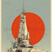 u1127339427 cool sci-fi art poster with large spaceship and s 2cf2580f-b970-46bf-be93-f557ead98f77 3